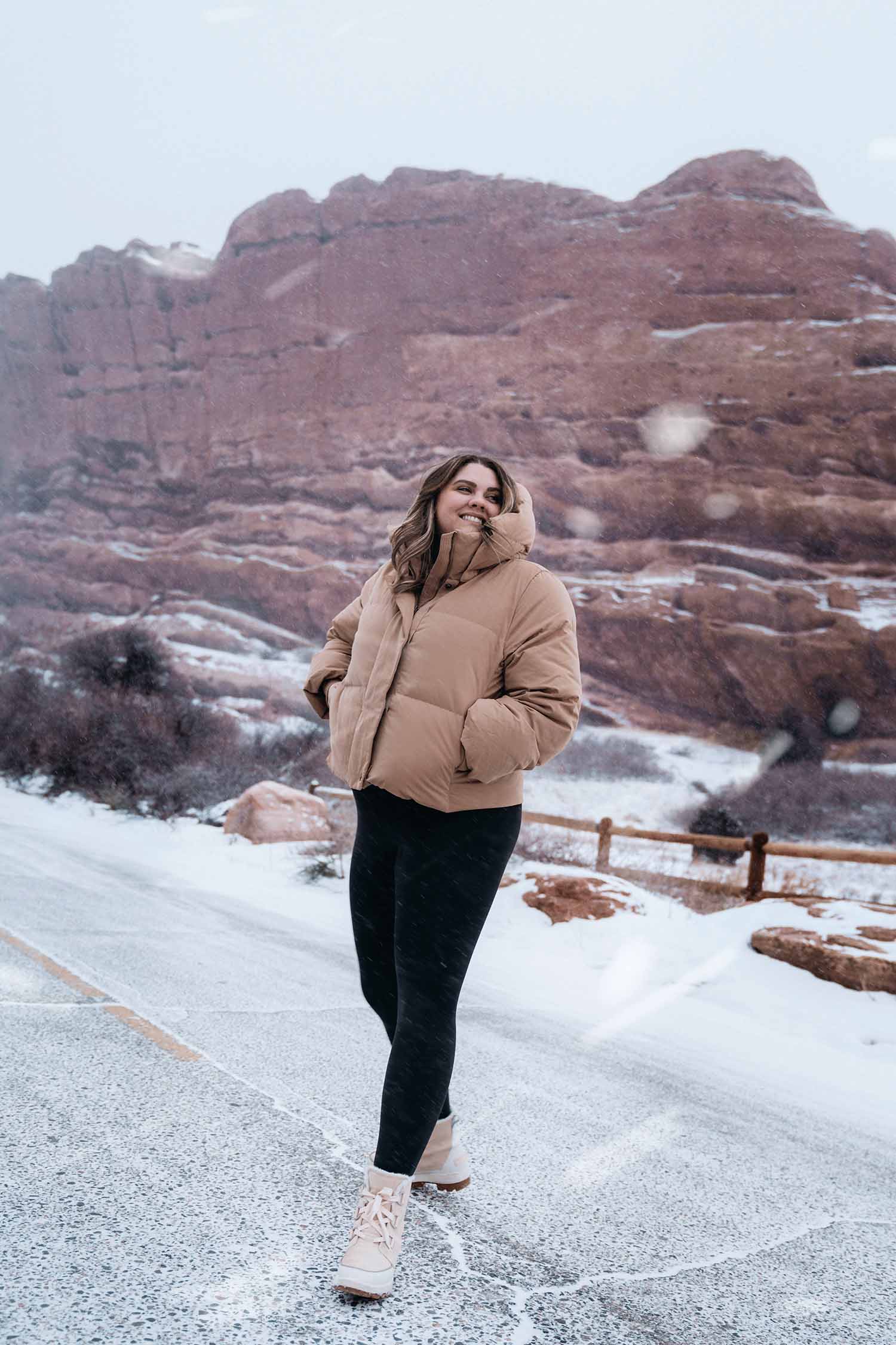  person in a coat in the snow